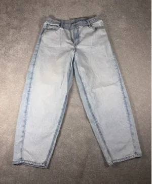 American Eagle Low Rise Baggy Barrel Jeans Women's 10 Reg Light‎ Wash Strigid thumbnail 1
