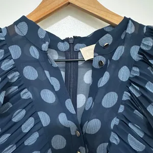 KEEPSAKE THE LABEL |‎ Navy Polka Dot Ruffle Pleated Passion Midi Dress, Size 4 thumbnail 7