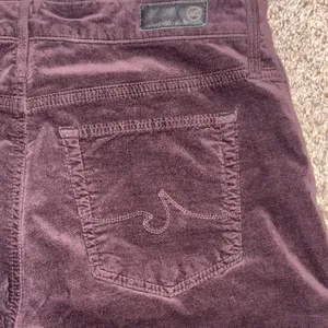 Anthropologie/Adriano Goldschmidt Deep crushed velvet Burgundy High-Rise Pants thumbnail 4