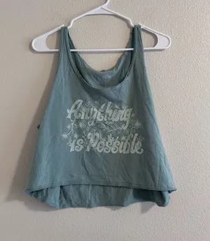 NWT Anything Is Possible Scoop Neck Crop Tank Top - Sage Green thumbnail 1