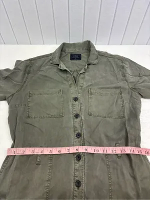 Abercrombie & Fitch Olive Green Button-Front Utility Jumpsuit Size M thumbnail 10