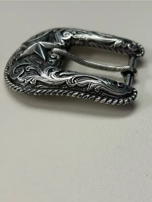 Silver Plated Western Star Embossed Women’s Replacement Belt Buckle thumbnail 4