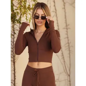 Alo Yoga Sway Full Zip Hoodie Brownstone XS thumbnail 5