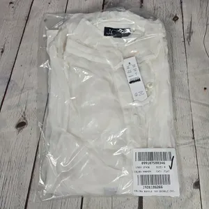 J. Crew Ruffle button-up shirt in crinkle chiffon‎ in Ivory 0 thumbnail 10