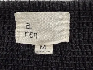 A. REN Candace Linen Maxi Dress Washed Black Puff Sleeve Smocked Back M thumbnail 14