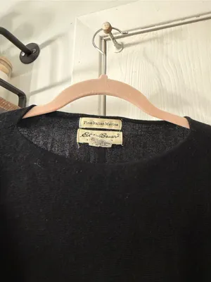 Eddie Bauer Wool Black Crewneck Sweater thumbnail 3