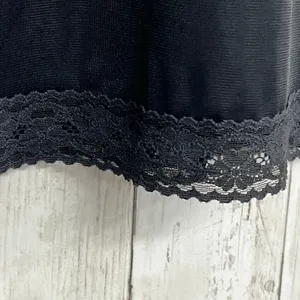Vintage Black Vanity Fair Lace Trim V-Neck Nylon USA Adjustable Full Slip Small thumbnail 3