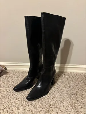 Black knee high black boots Size 11 thumbnail 2
