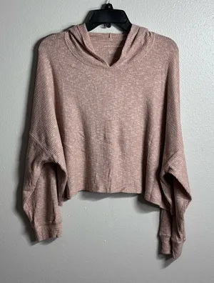 American Eagle Women Beige Hoodie Sweater Pullover Top Size Medium.‎ thumbnail 1