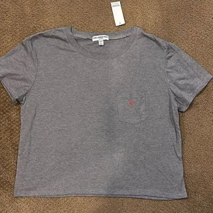 Sub_urban Riot Women’s Grey Pocket T-Shirt with Embroidered Red Heart thumbnail 1