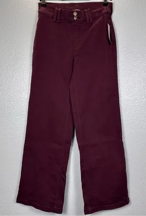 Women's Wide Leg Pants in‎ Burgundy thumbnail 1