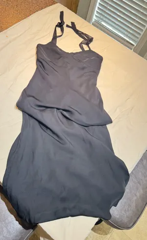 Lauren Ralph Lauren size 4 100% silk black tie at the shoulders dress thumbnail 1