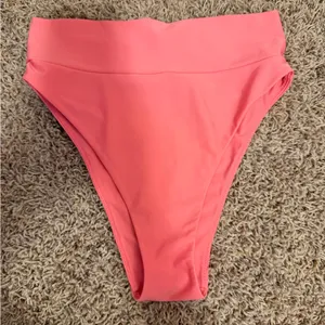 aerie High-Rise Bikini Bottom in Coral thumbnail 1