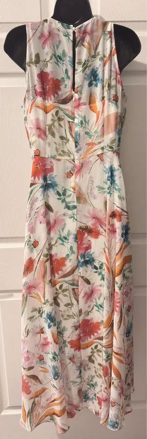 Calvin Klein Floral Chiffon Maxi Dress Size 6 – Surplice V-Neck, Lined, Summer thumbnail 7