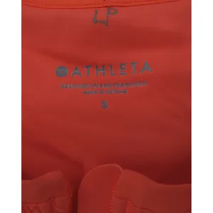 Athleta Womens Small Coral Orange Quarter Zip Sleeveless Cycling Training Top thumbnail 2