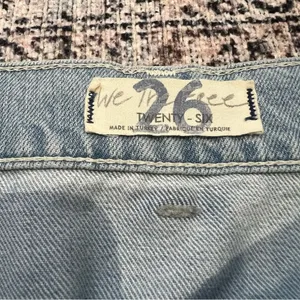 Free People We the Free Let Sunshine In Wide leg Cropped Jeans Sz 26 Light Wash thumbnail 6