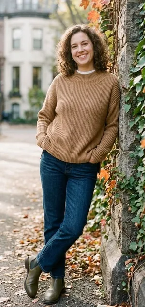 Banana Republic Womens Camel Brown Ribbed Mock Neck Cotton‎ Blend Sweater Medium thumbnail 1
