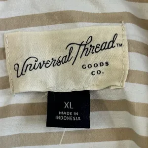 Universal Threads Striped Maxi Dress Women's Size XL NEW Tan White Cotton Pockets thumbnail 4
