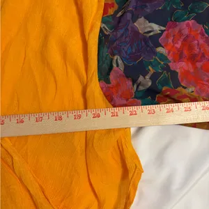 Umgee XL Mustard Floral Balloon Sleeve Boho Blouse Boutique Top thumbnail 4