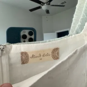 Altar’d State Babydoll White Shoulder Dress Size Medium thumbnail 4