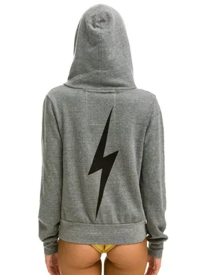 Aviator Nation Bolt Gray Zip-Up Hoodie Lightning Heather thumbnail 2