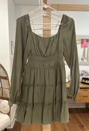 Green Long Sleeve Dress thumbnail 1