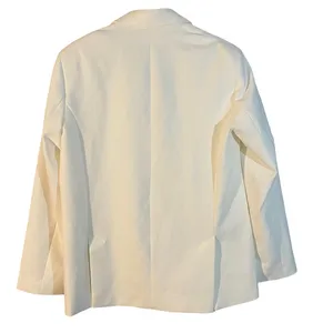Zara White Oversized Blazer Two Button Notched Collar Jacket Women Sz XS thumbnail 2