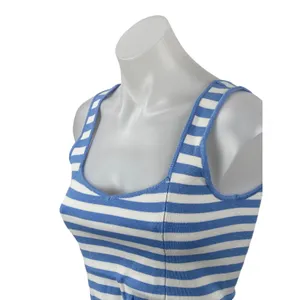 Abercrombie & Fitch Blue White Striped Sleeveless Cami Tank Crop Top Size S thumbnail 3