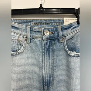 American Eagle Light Blue Comfort Stretch Waistband Highest Rise 90s Flare Size6 thumbnail 3