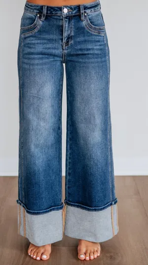 NEVER WORN WIDE LEG JEANS Blue Size 0 thumbnail 1