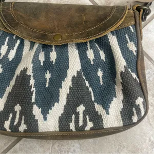 Myra Bag Seeker Leather Crossbody shoulder Handbag Canvas‎ Purse Aztec thumbnail 9