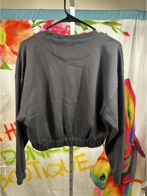 Adidas Women's Black and Grey Sweatshirt thumbnail 4