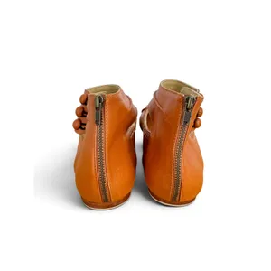 Elf shoes women's 10.5 Bali Muse ankle strap leather ballet flats zip handmade thumbnail 3