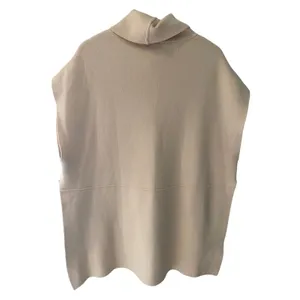 Kerisma Oversized Sweater Vest Cream Angora Blend Mock Neck Pocket S/M thumbnail 5