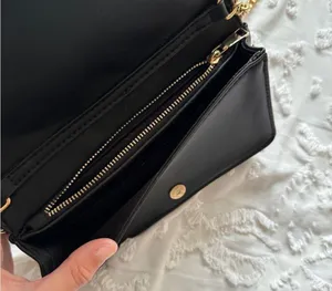 Black Leather Gold Chain Purse thumbnail 4