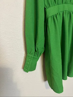 NBD Revolve Benita Mini Dress Moss Green Long Sleeves Size Medium‎ NWT thumbnail 7