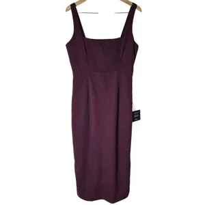 Lulus Vibrant Allure Plum Square Neck Bodycon Midi Dress CD3727 Purple Size L thumbnail 3