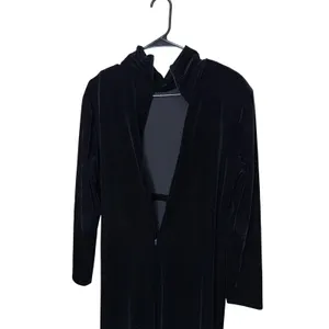 Vintage KC Spencer Black Velvet Mock Neck Long Sleeve Maxi‎ Dress Size 14 thumbnail 8