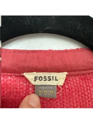 Fossil Mohair Blend Button Front V Neck Cardigan Sweater Womens Medium Pink thumbnail 4
