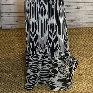 Chesney black and white strapless maxi dress thumbnail 2