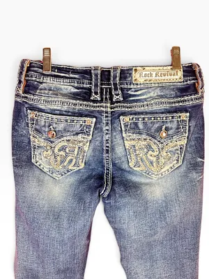 Rock Revival Sundee Easy Skinny Jeans Size 26 Rhinestone Bling Y2K thumbnail 10