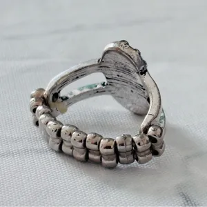 Vintage Silver Turquoise Statement Ring thumbnail 4