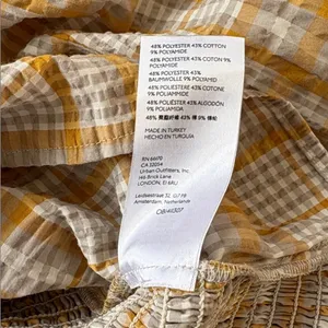 Like New Anthropologie Maeve Square Neck Puff Sleeve Seersucker Plaid Top Medium thumbnail 7