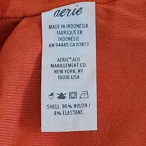 Aerie Orange Cropped Bikini Top NWT Size Medium Orange Textured Swim Top thumbnail 8