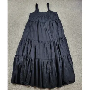The Drop Womens Britt Dress M Black Tiered Lyocell Sleeveless‎ Maxi Adj Strap thumbnail 8