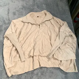 FP one free people cream cotton Sweatshirt sweater thumbnail 1