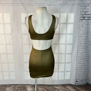 🔥5 for $25🔥 Bebe gold cutout mini bodycon cocktail party dress size XS thumbnail 5