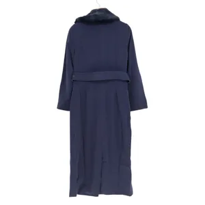Naked Wardrobe The Statement Trench Coat Womens XS Navy Fur Shawl Collar Stretch thumbnail 4