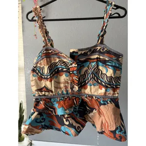CHUFY Kathmandu Heights Organic Cotton Printed Peplum Tank Top thumbnail 2