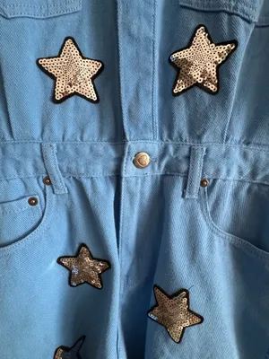 Buddy Love Denim Star Sequins Mini Dress thumbnail 2